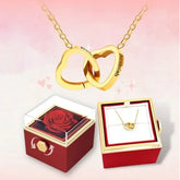 Custom Heart Necklace – Personalized Name Pendant with Rotating Rose Box - Himpall